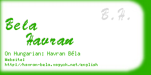 bela havran business card